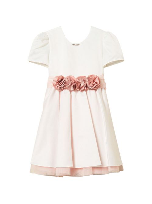 Abito bambina Twinset bianco e rosa con stampa floreale TWINSET Kids | 261GB210213233